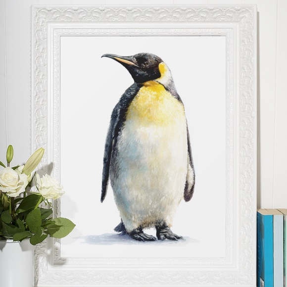 Watercolor Emperor Penguin Portrait Wall Art Print, Unframed - Regal Arctic - Picture 7 of 7
